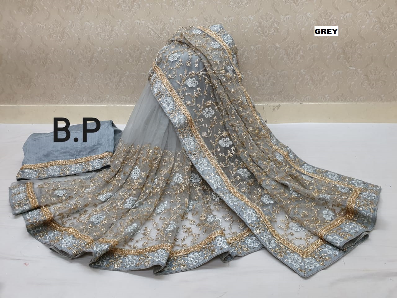 Bt-16 Sabyasachi Designer Premium Net Saree