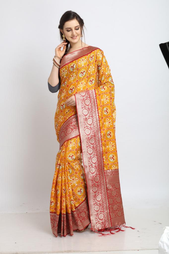 Pochampally Patola Designer Soft Silk Patola Saree