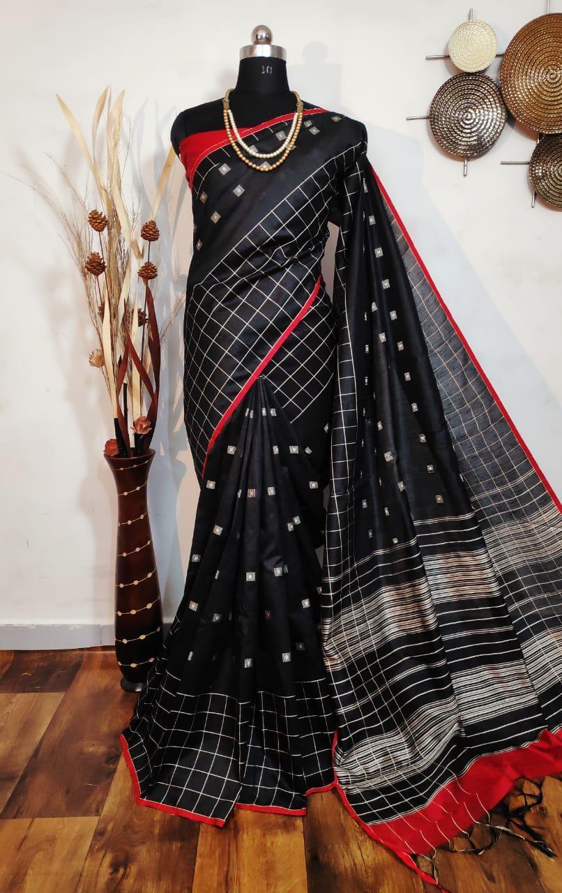 Bt-10 Designer Raw Silk Saree