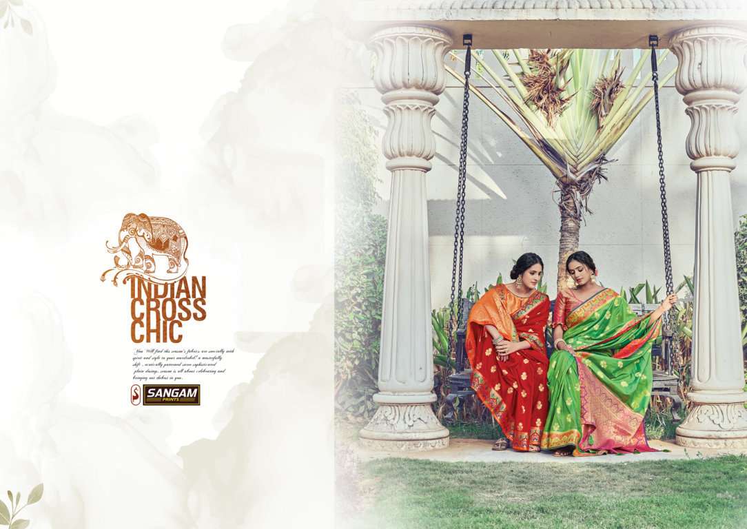 Sangam Prints Chandchakori Series 1001-1006 Zari Weaving Silk Saree