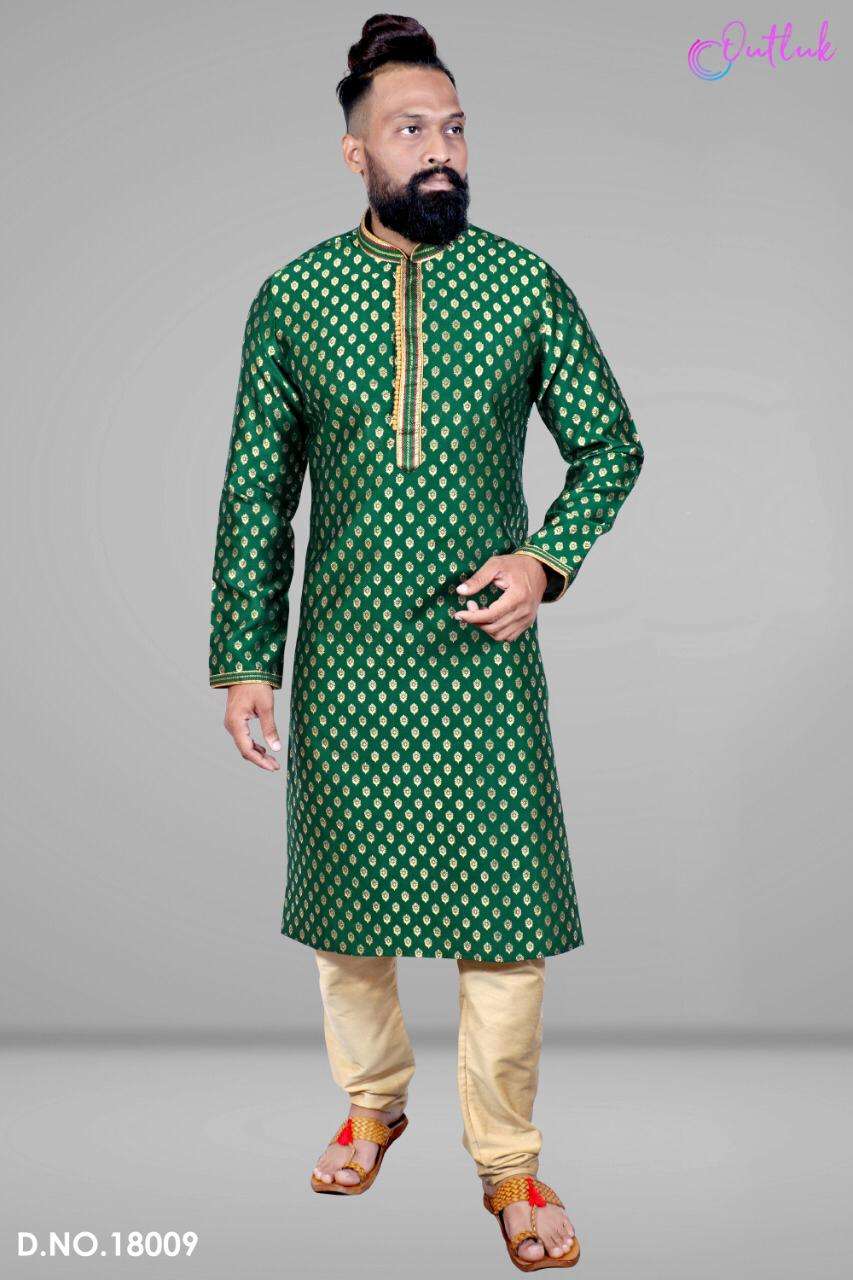 Outlook Vol 18 Series 18001-18009 Jacquard Silk Mens Kurta With Pajama