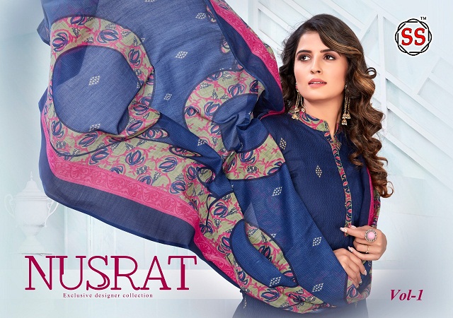 Nusrat Vol-1 Series 1001-1012 Printed Indo Cotton Print Suit