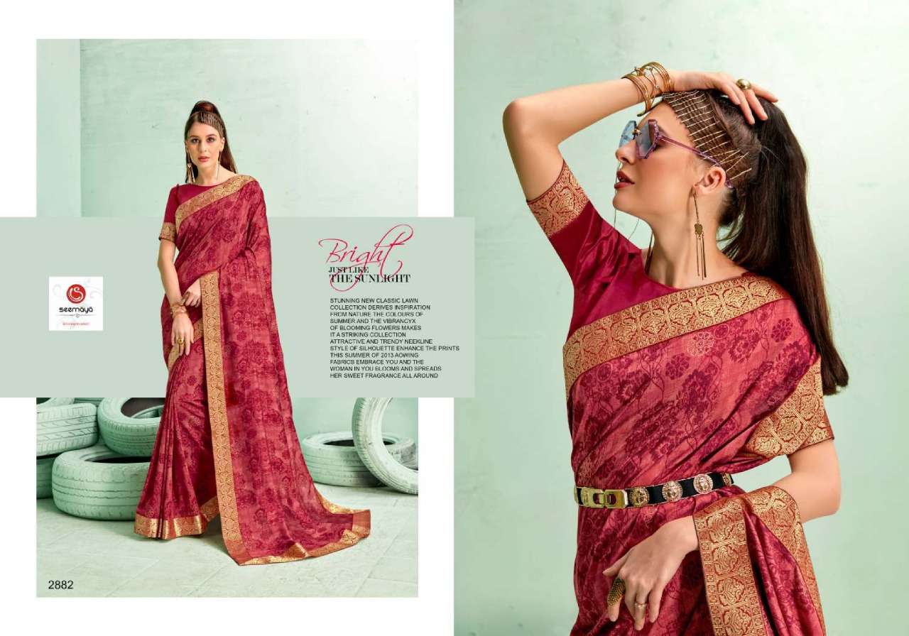Seemaya Chitra Series 2877-2884 Vichitra Silk Saree