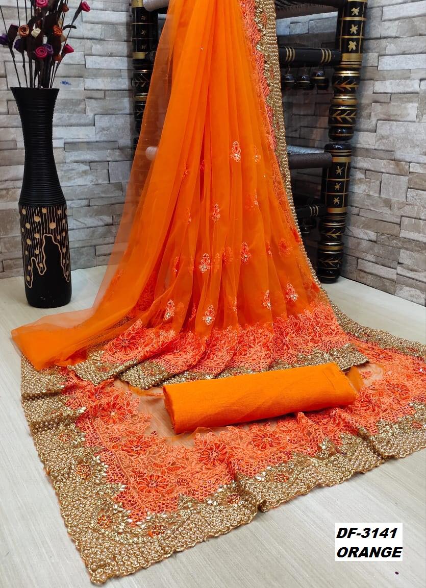 Bt-16 Designer Mono Nylon Net Saree