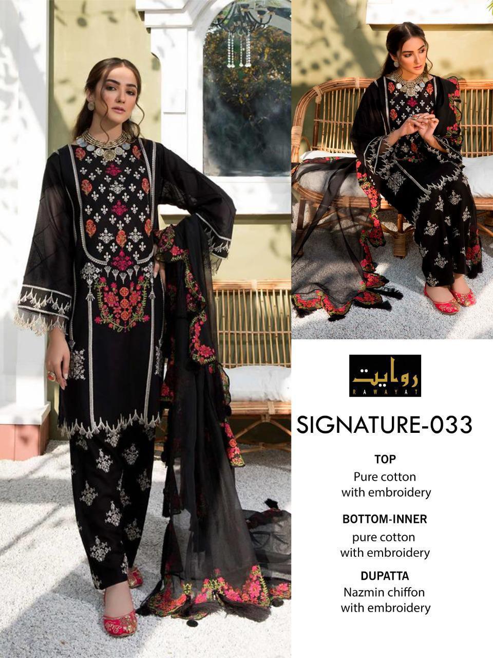 Rawayat Signature-033 Designer Pure Cotton Suit