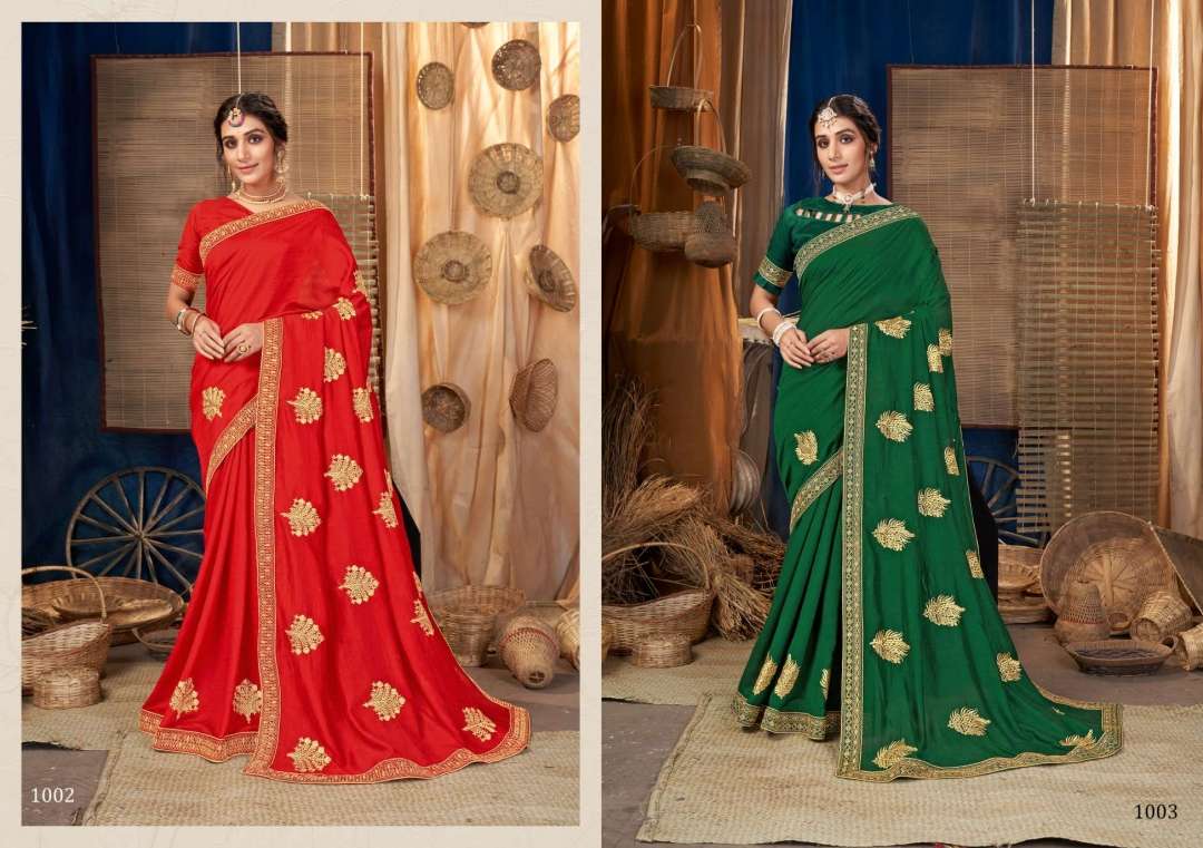 Saroj Son Pari Series 1001-1008 Dola Silk Embroidery Sarees