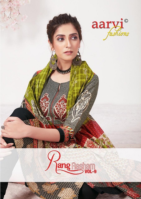 Aarvi Fashion Rang Resham Vol-9 Series 4981-4992 Pure Cotton Suit