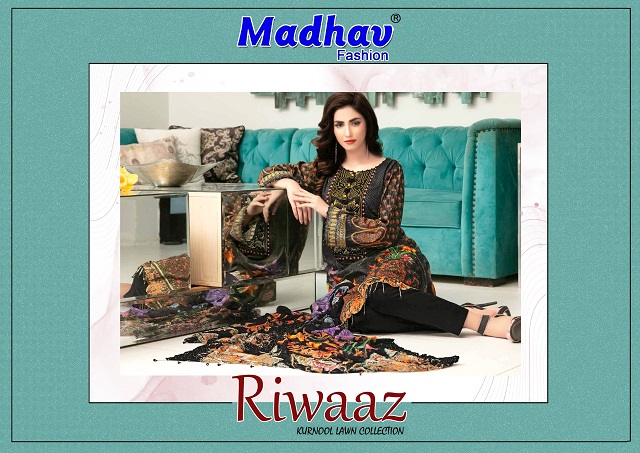 Madhav Riwaaz Series 2001-2006 Pure Lawn Cotton Suit