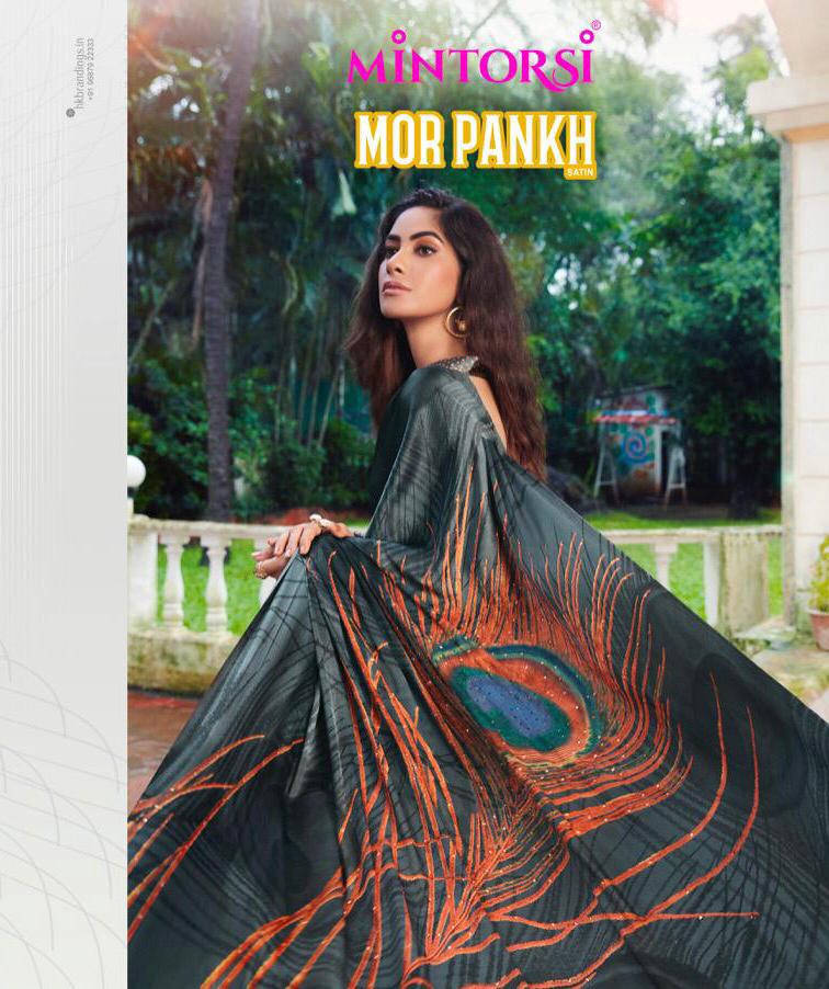 Mintorsi Mor Pankh Satin Bt-16 Designer Satin Silk Saree