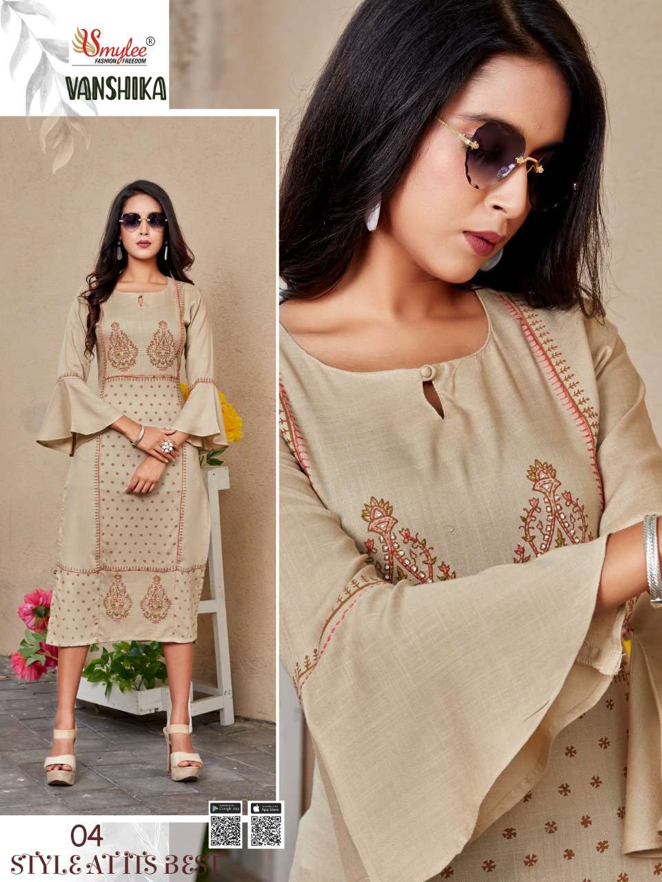 Rung Vanshika Series 01-08 Slub Rayon Summer Wear Kurti