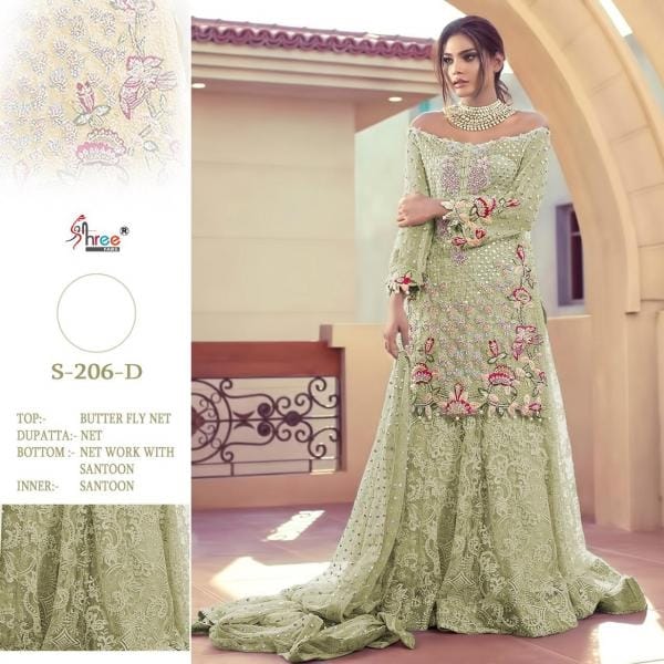 Shree Fab S-206-d Dsigner Butterfly Net Suit