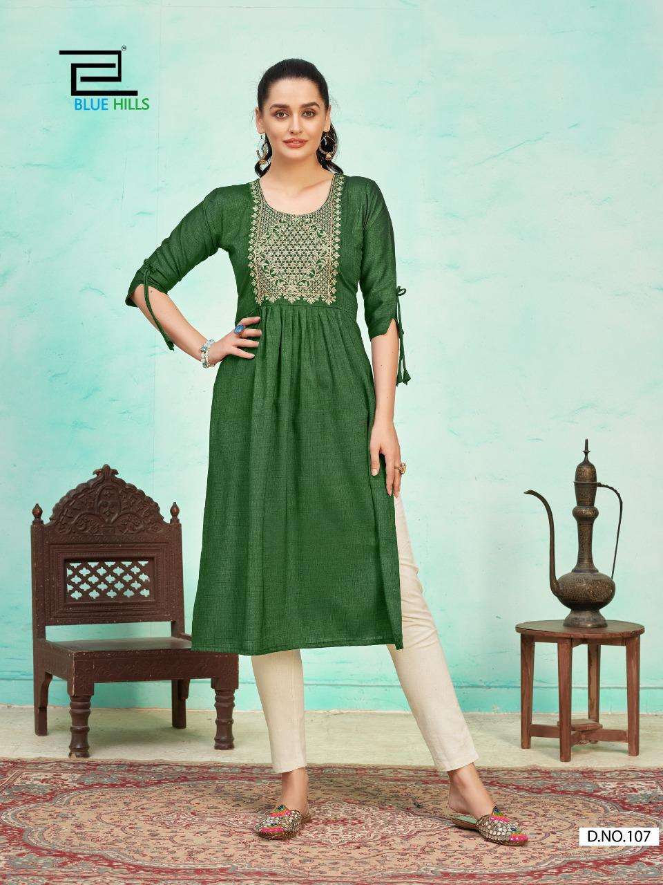 Blue Hills Lilly Series 101-108 Rayons Formal Wear Kurti