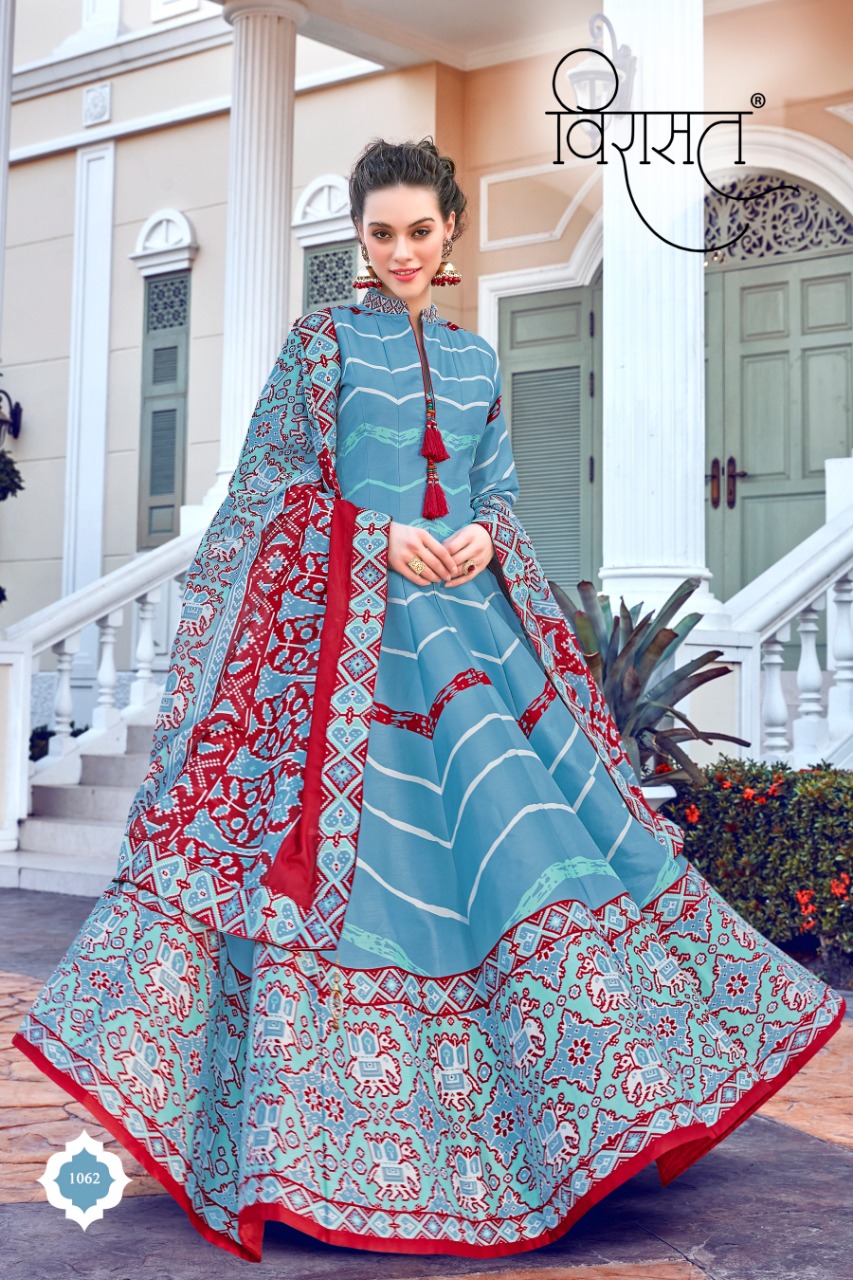 Virasat Designer Killers Silk Gown With Dupatta