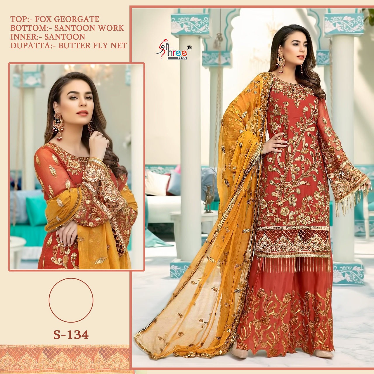 Shree Fab S-134 Designer Georgette Suit