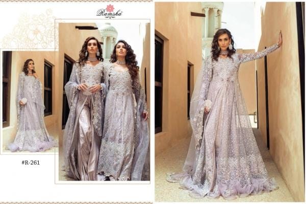 Ramsha Mushq Bridel Collection R-257-261 Designer Net Suit