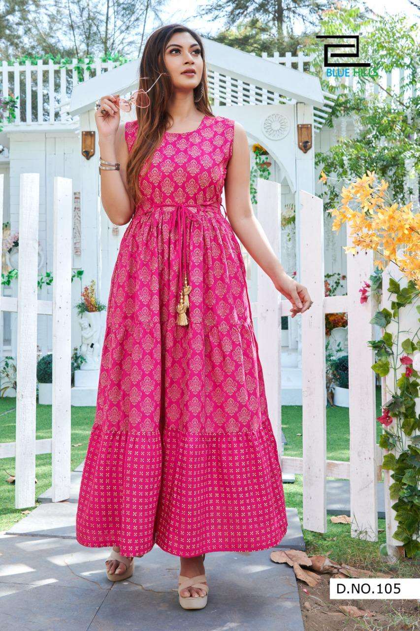 Blue Hills Sun Shine Nx Series 1001-1006 Long Gown Style Kurti