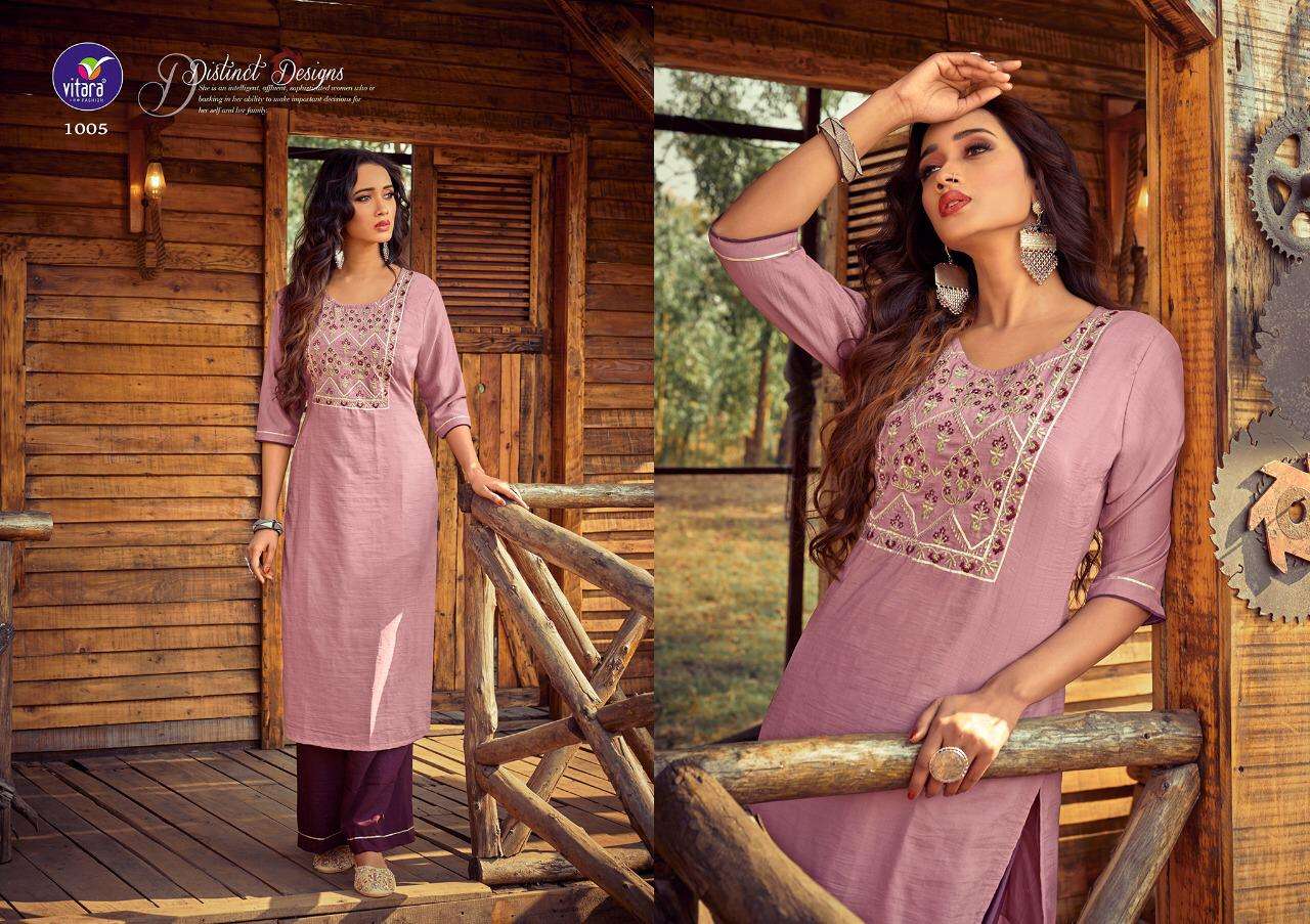 Vitara Rose Marrei Series 1001-1006 Fancy Kurti With Palazo Set