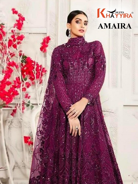 Khayyira Zarqash Amaira Dn-2000 Butterfly Net Salwar Suit