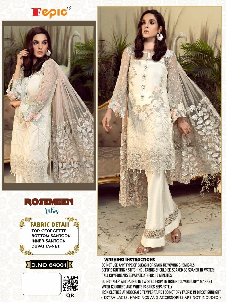 Fepic Rosemeen 64001 Designer Georgette Net Suit