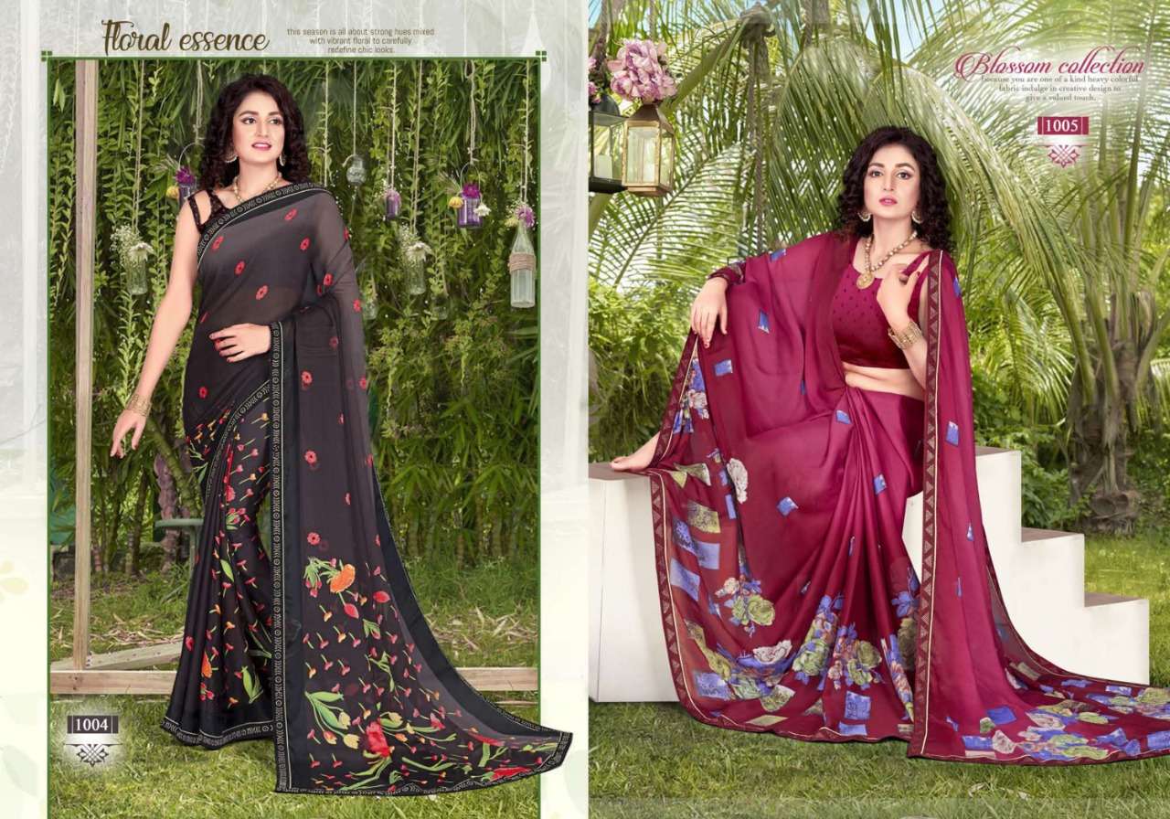 Saroj Aradya Series 1001-1005 Chinese Chiffon Printed Saree