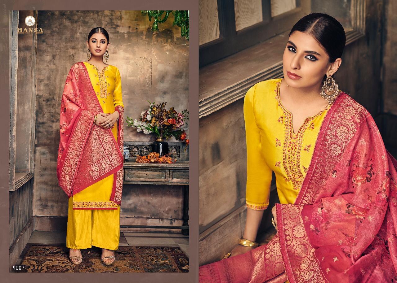 Hansa Husna Banaras Vol-9 Designer Satin Georgette Suit