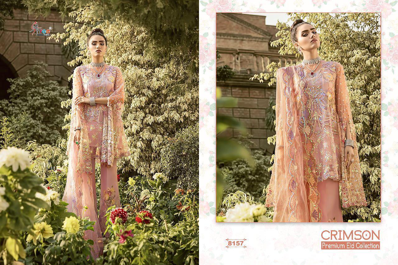 Shree Fabs Crimson Premium Eid Collection 8157 Designer Net Suit