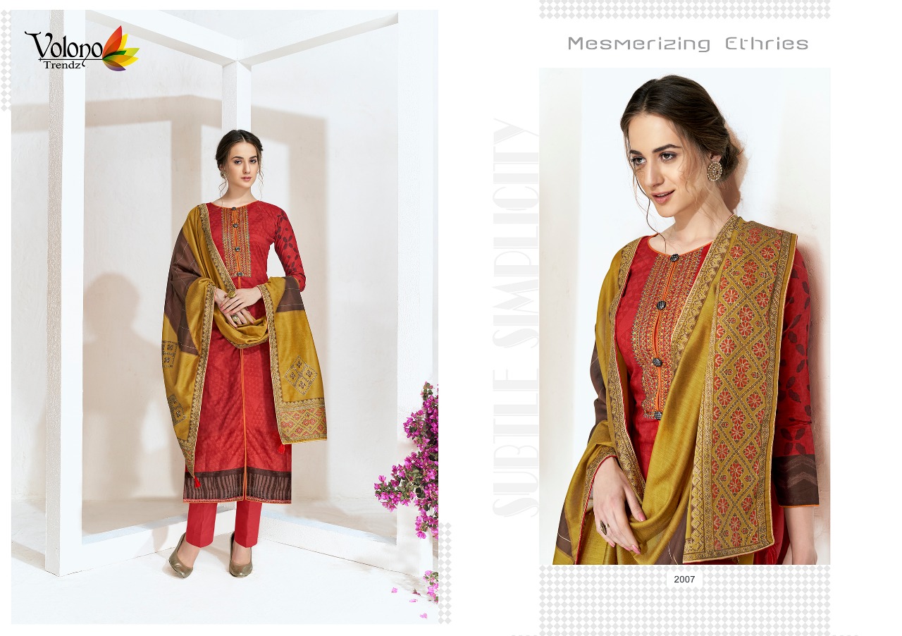 Volono Elan Vol-01 Designer Cambric Cotton Suit