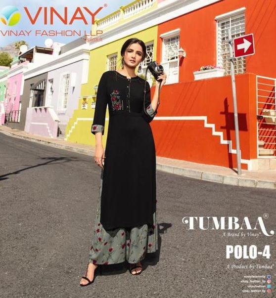 Tumbaa Polo Vol 4 Series 37591-37598 Vinay Fashion Rayon Kurti With Plazzo