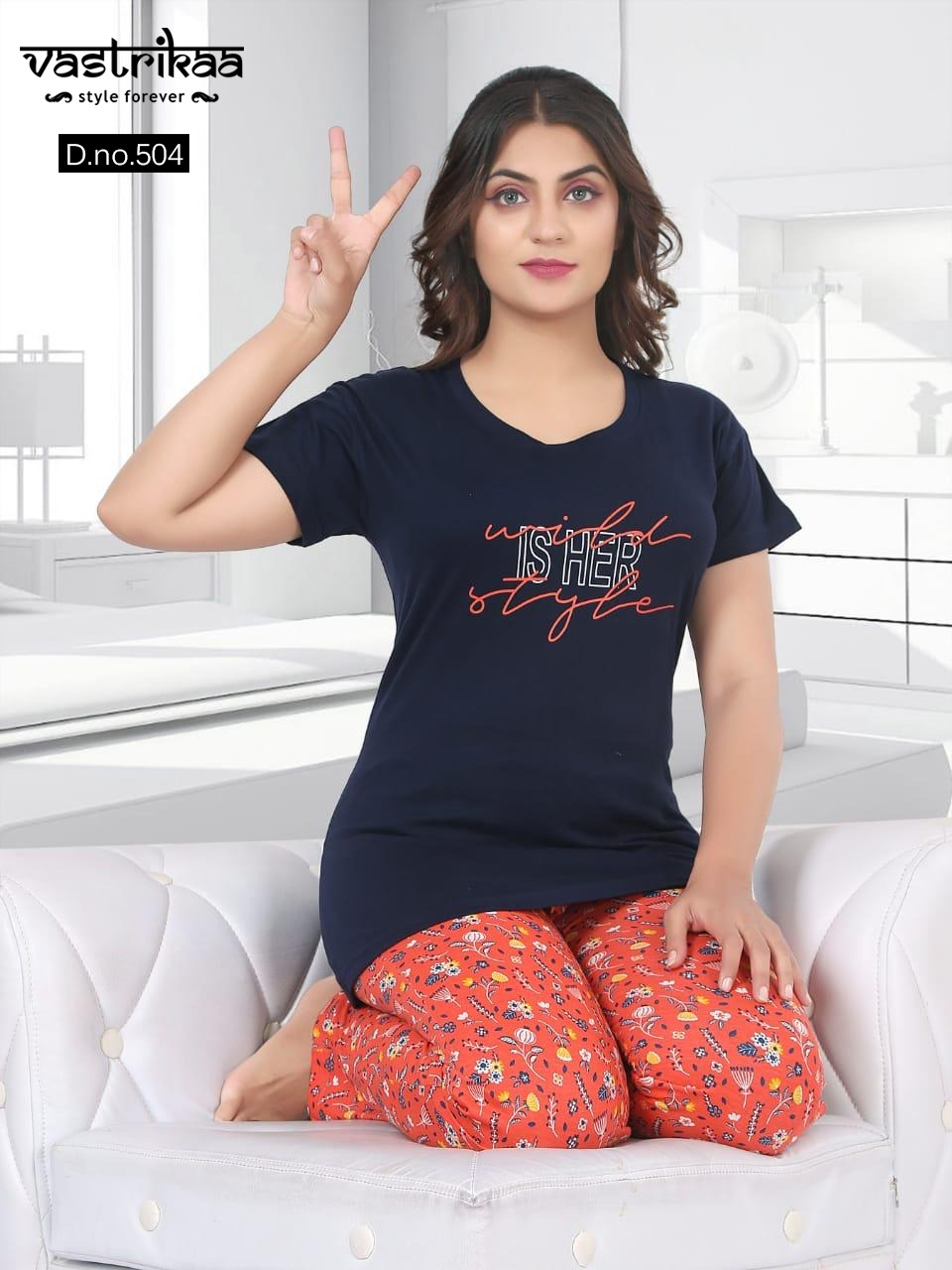 Comfy Vol 5 By Vastrikaa Cotton Hosiery Night Suit Lounge Wear With Pocket