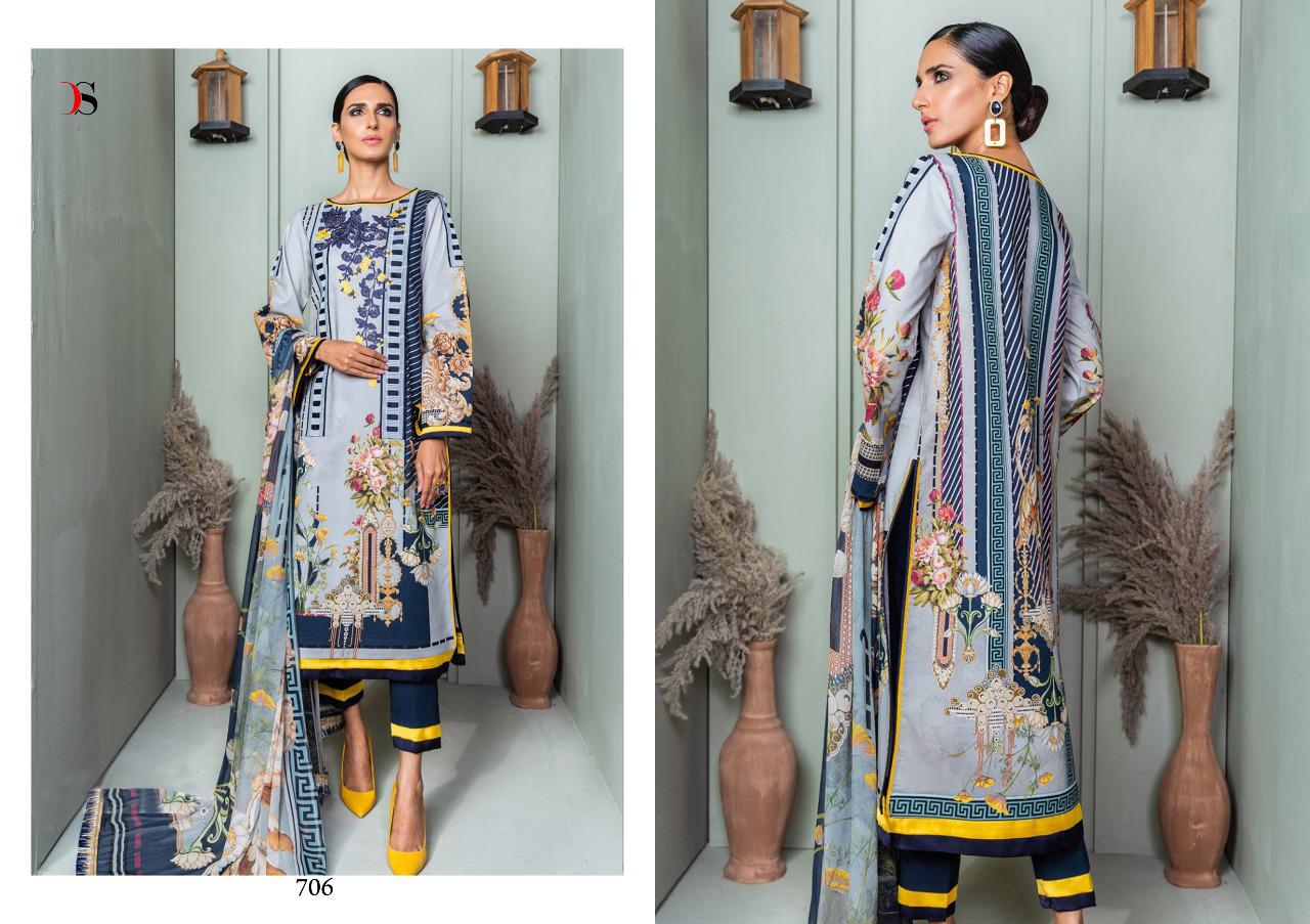 Deepsy Firdous Vol-9 Series 701-706 Pashmina Printed Embroidery Suits