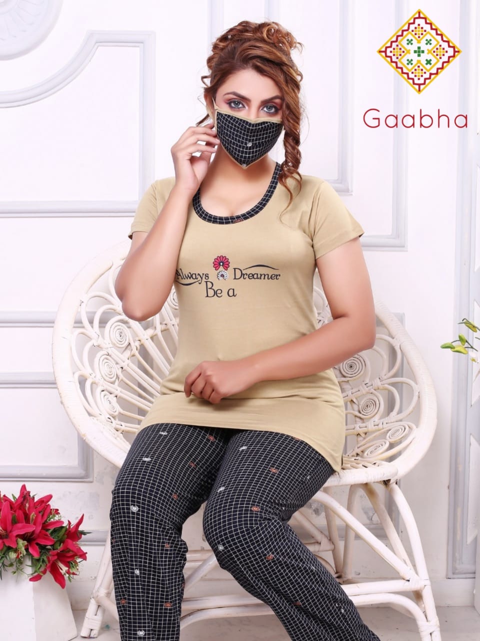 Gaabha Presents Night Suit With Mask Vol 5 Premium Hosiery Comfort Wear Night Suits