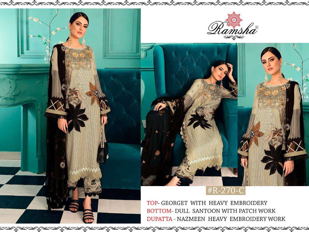 Ramsha R 270 Nx Georgette Pakistani Fancy Dresses Wholesaler