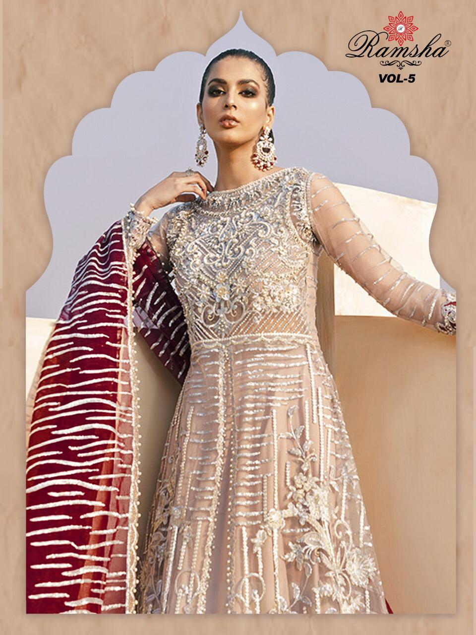 Ramsha Vol-5 R-281-284 Designer Net Suit