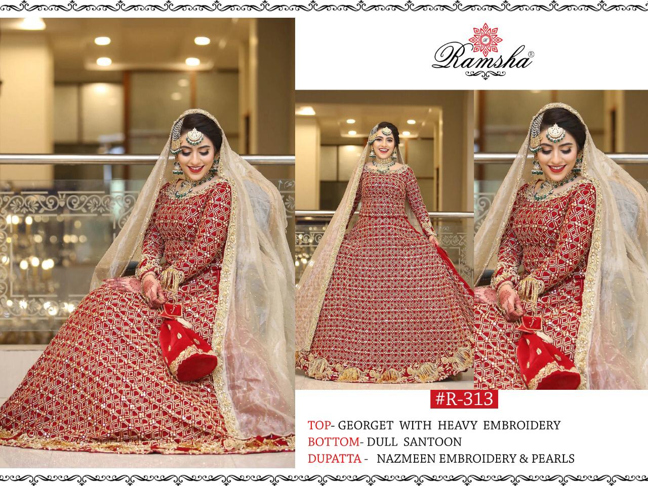 Ramsha Vol-12 R-311-314 Georgette Net Pakistani Suit