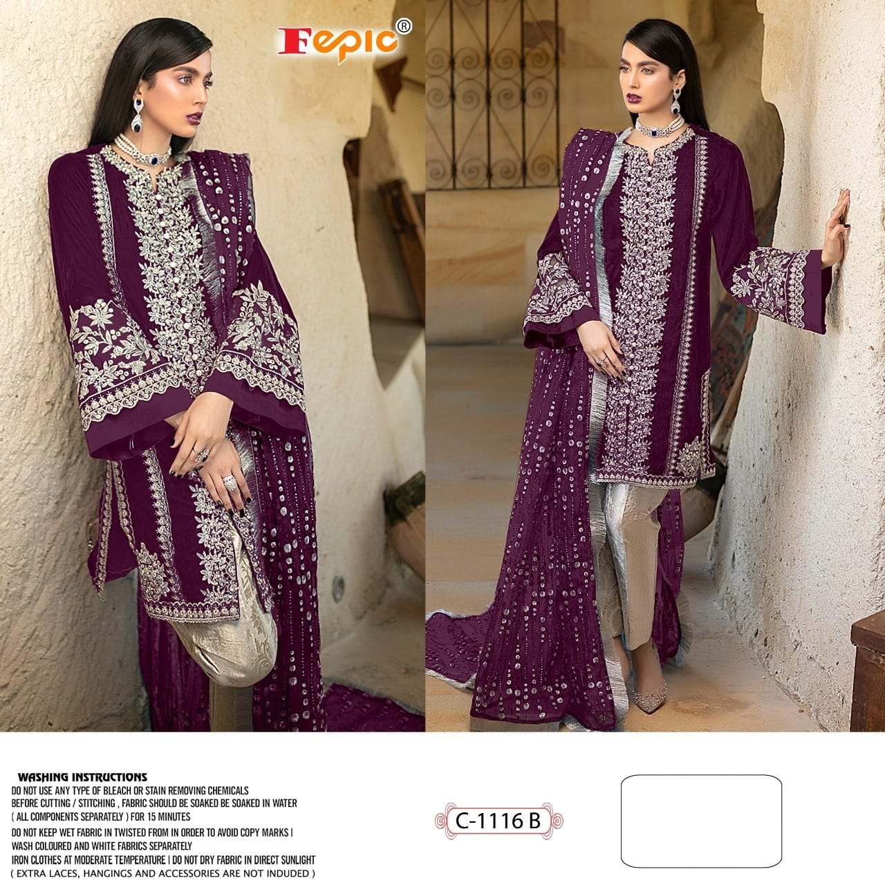 Fepic Rosemeen 1116 B Designer Georgette Suit