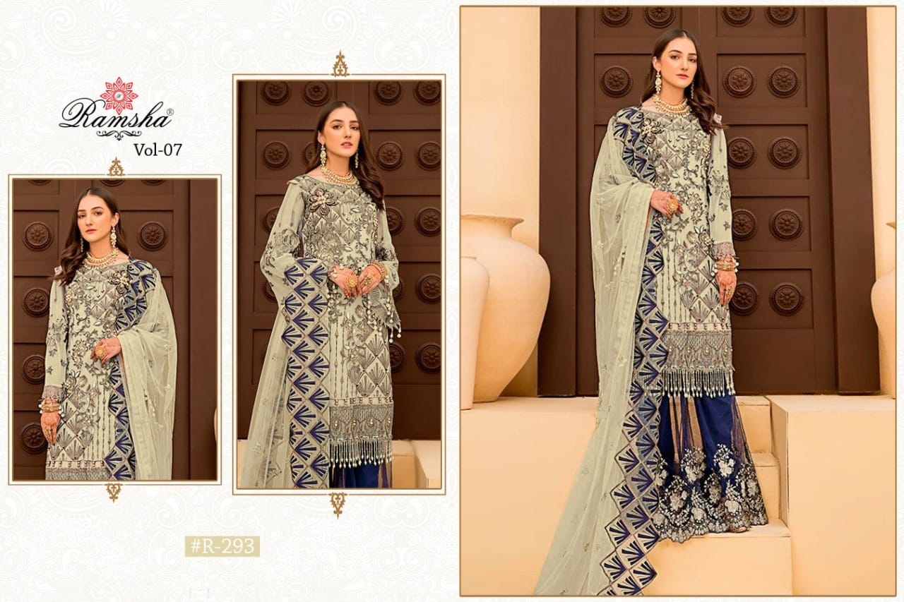 Ramsha R-293 Designer Georgette Net Suit