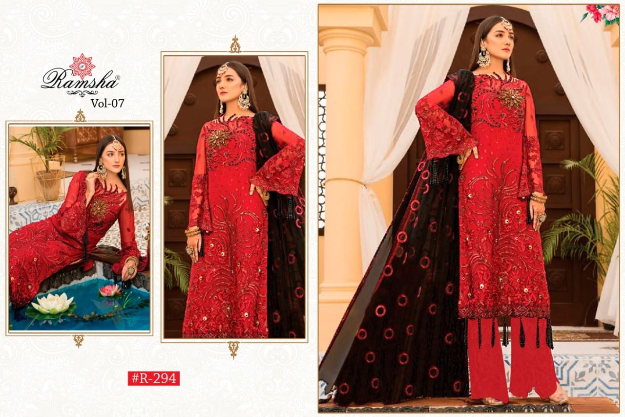 Ramsha R-294 Designer Georgette Net Suit