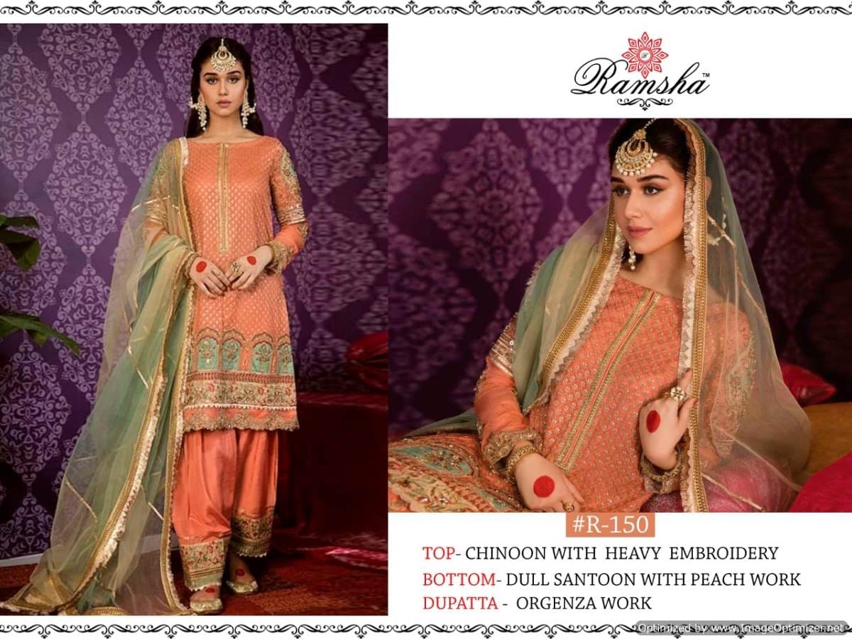 Ramsha R-150 Designer Chinon Suit