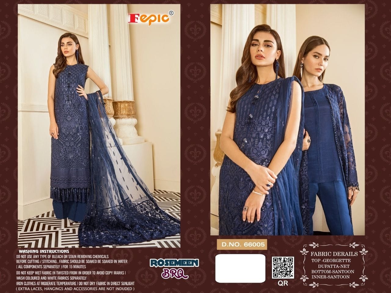 Fepic Brq 66005 Designer Georgette Net Suit