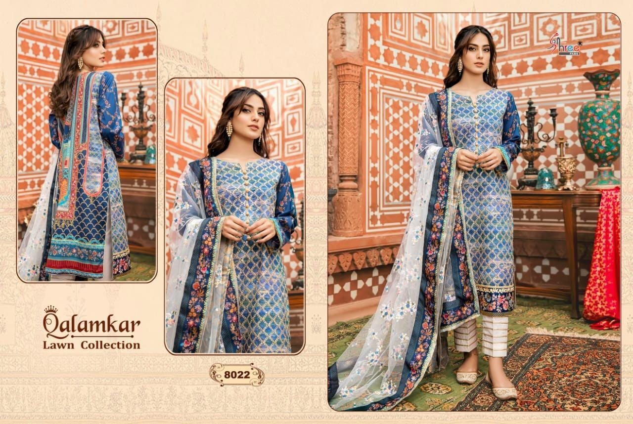 Shree Fabs 8022 Blue Design Cotton Suit