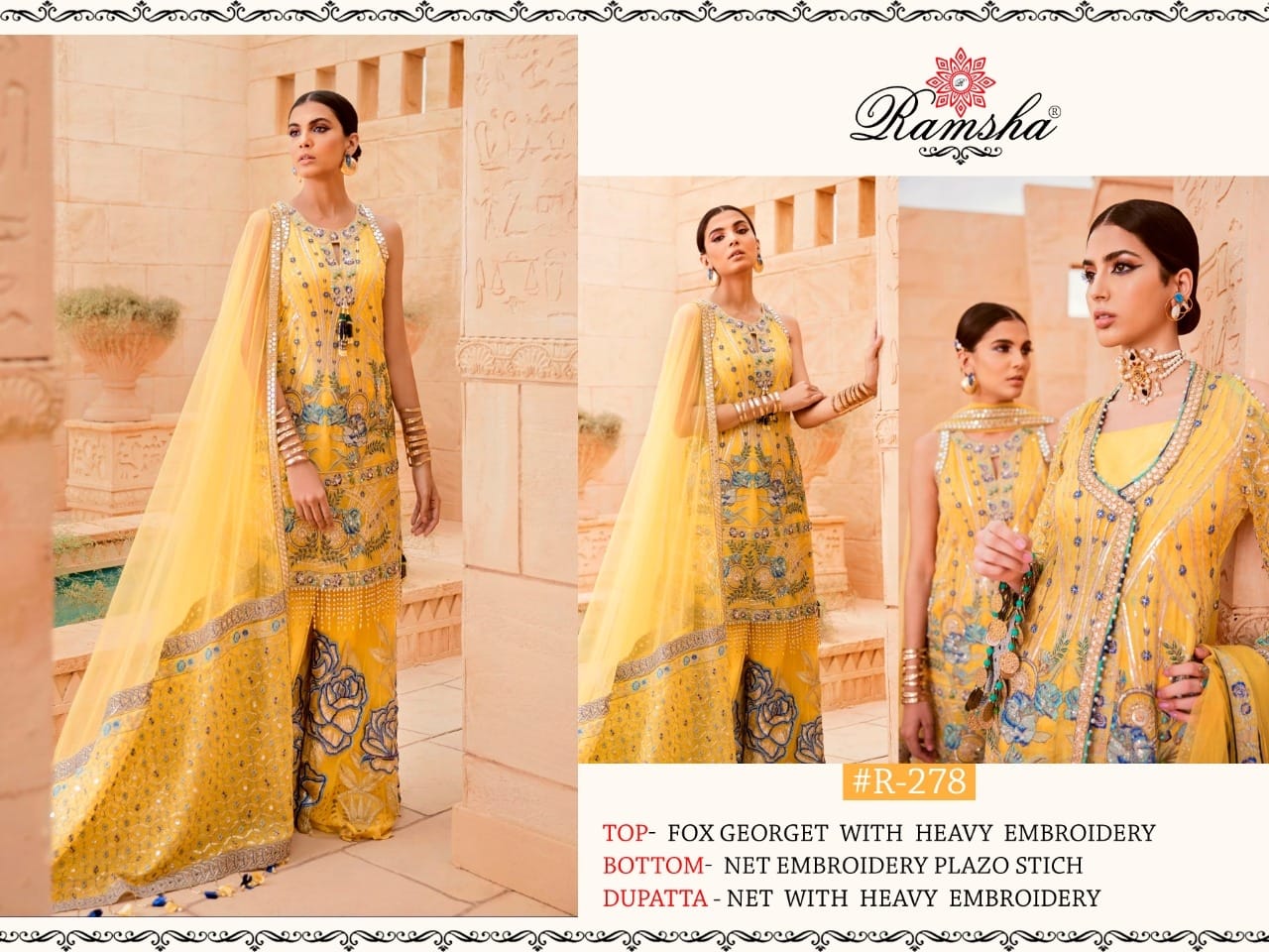 Ramsha R-278 Designer Georgette Net Suit