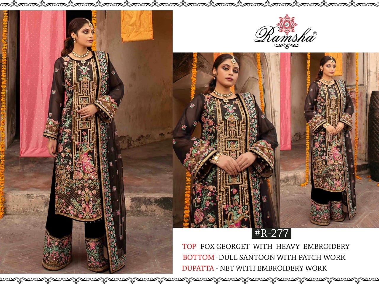 Ramsha R-277 Designer Georgette Net Suit