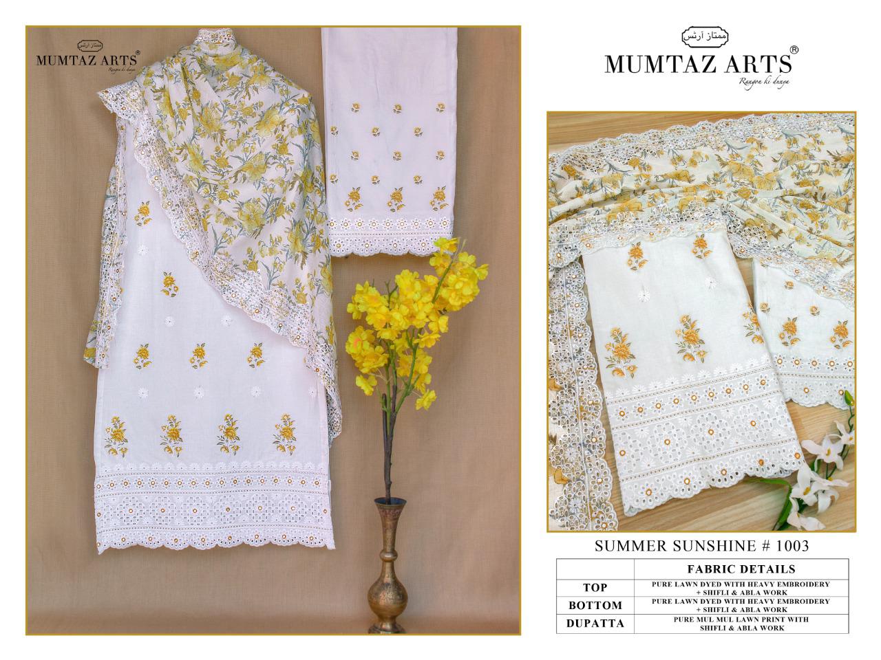 Mumtaz Arts Summer Sunshine 2021 Vol 1 Lawn Decent Embroidary Look Salwar Suit Catalog