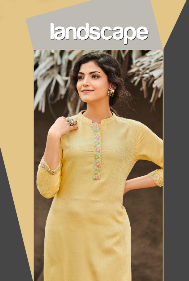 Global Local Landscape Rayon Catchy Look Kurti Catalog