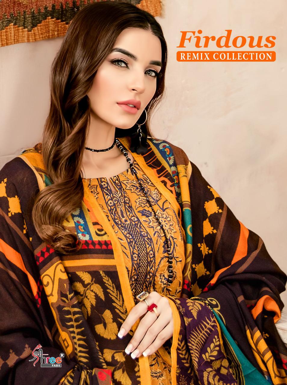 Shree Fab Firdous Remix Collection Cotton Festive Look Chiffon Dupatta Salwar Suit Catalog