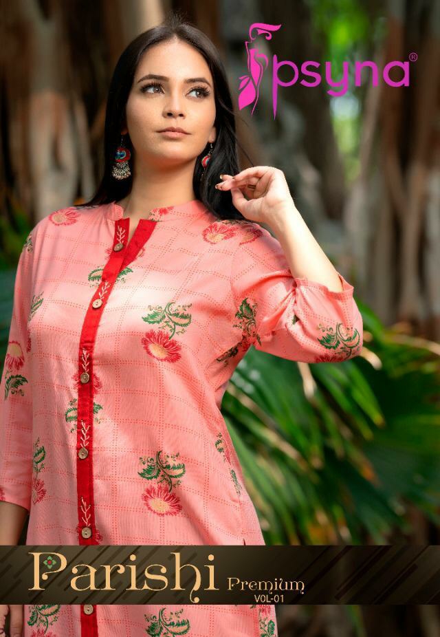 Psyna Parishi Premium Rayon Printed Kurties With Plazzo Catalog