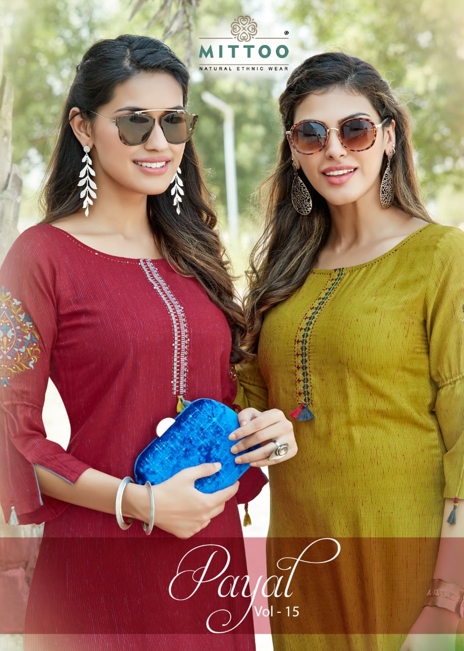 Mittoo Payal Vol-15 Series 231-236 Rayon Classic Kurti