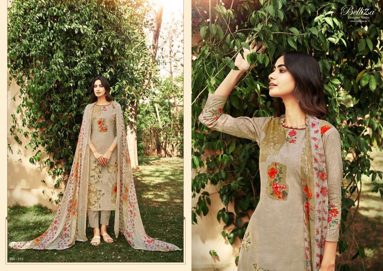 Belliza Glory Series 550001-55010 Cotton Linen Digital Printed Suit