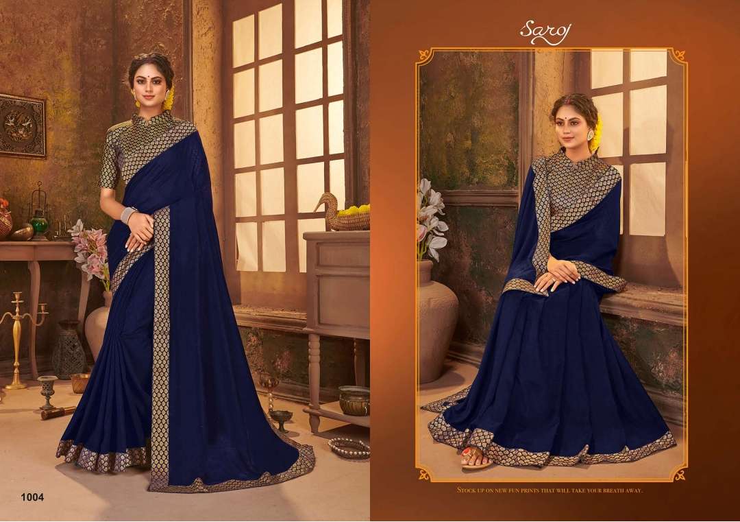 Saroj Sangeet Series 1001-1008 Vichitra Silk Formal Wear Sarees