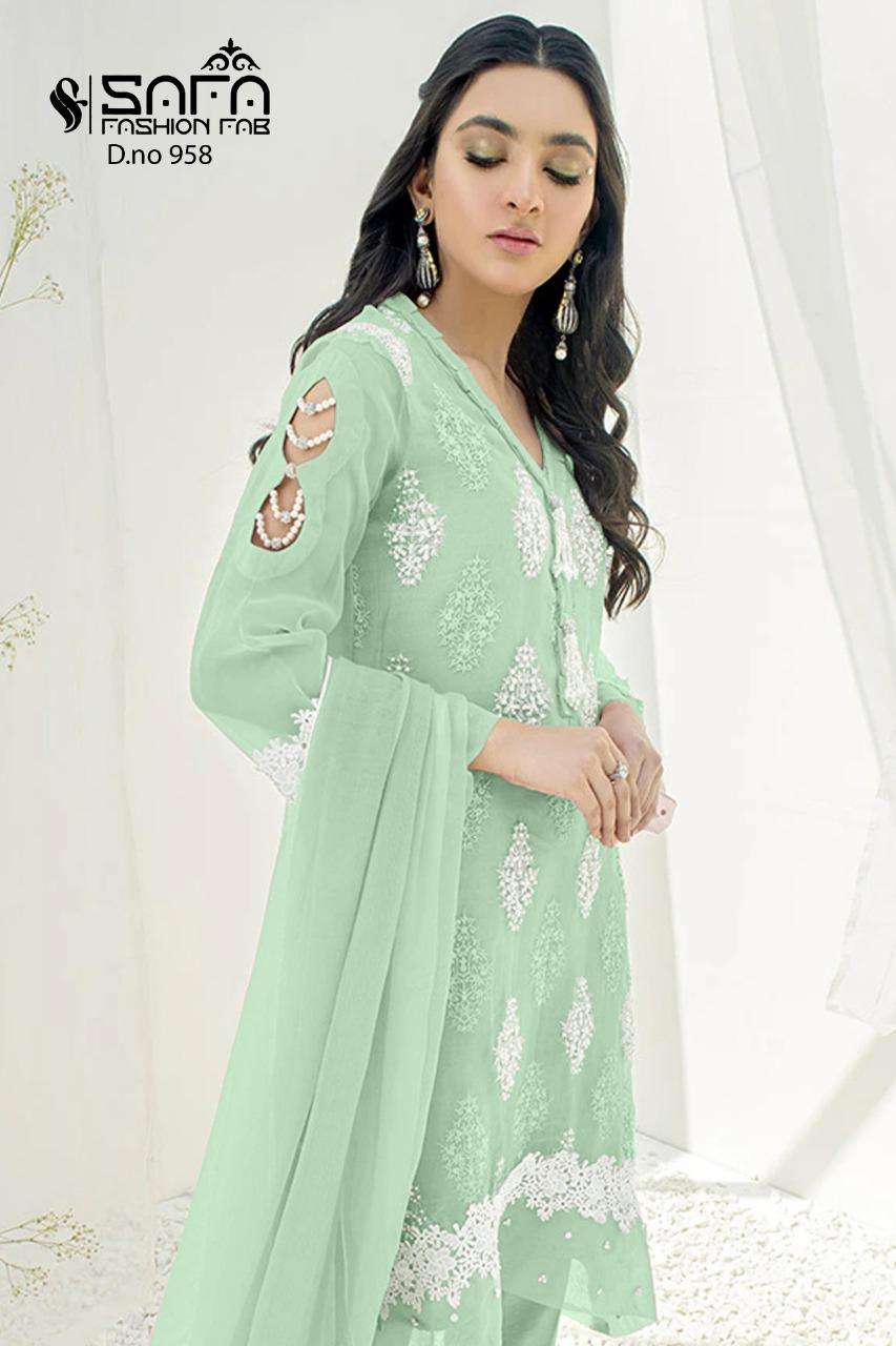 Safa Fashion Sf-958 Georgette Readymade Pakistani Suits